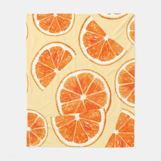 orange mönster frukt, kosthållning, vattenfärg ill fleecefilt