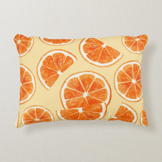 orange mönster frukt, kosthållning, vattenfärg ill prydnadskudde