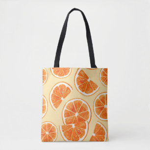 orange mönster frukt, kosthållning, vattenfärg ill tygkasse