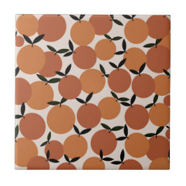 Orange Mönster III Kakelplatta