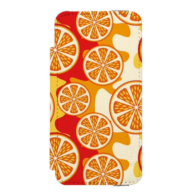 Orange mönster incipio iPhone wallet skal (Folio Framsidan)