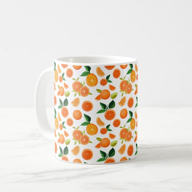 Orange mönster kaffemugg (Framsida vänster)
