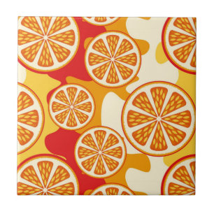 Orange mönster kakelplatta