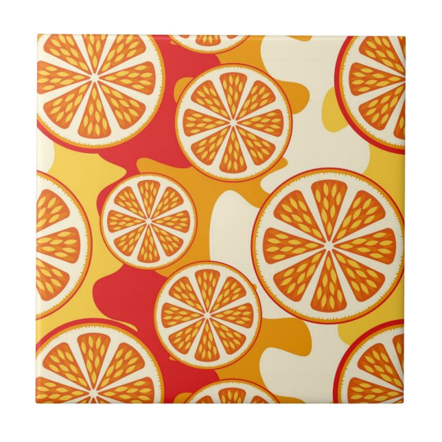 Orange mönster kakelplatta (Framsidan)