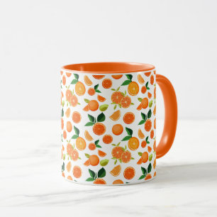Orange mönster mugg