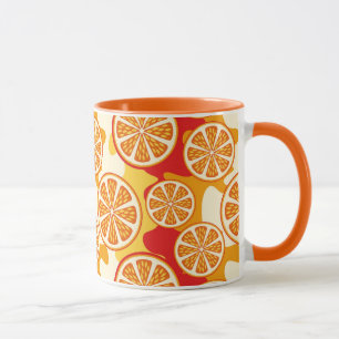 Orange mönster mugg