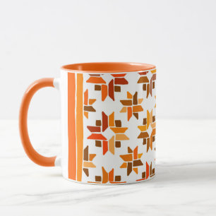 Orange mönster mugg