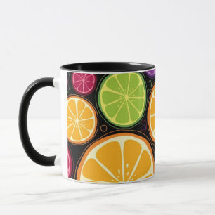 Orange mönster och bakgrund mugg