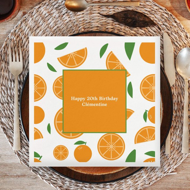 Orange Mönster Pappersservett (Orange Pattern Napkins)