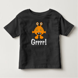 Orange Monster - Peuters finstickade t-shirt