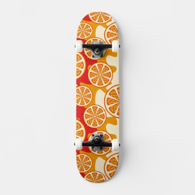 Orange mönster skateboard bräda 20,5 cm (Framsida)