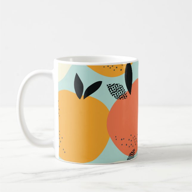 Orange Mönster: Viktig sömlös design. Kaffemugg (Vänster)
