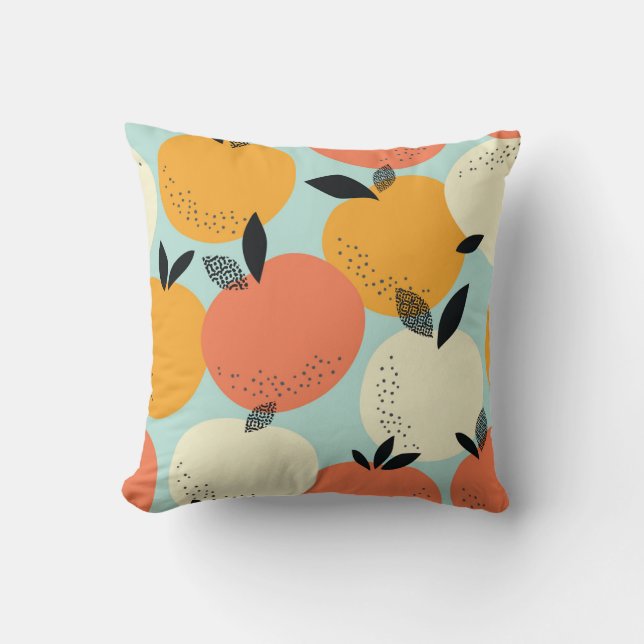 Orange Mönster: Viktig sömlös design. Kudde (Framsida)