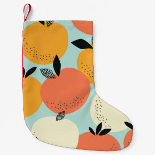 Orange Mönster: Viktig sömlös design. Liten Julstrumpa