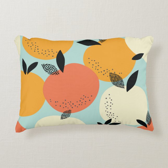 Orange Mönster: Viktig sömlös design. Prydnadskudde (Framsidan)