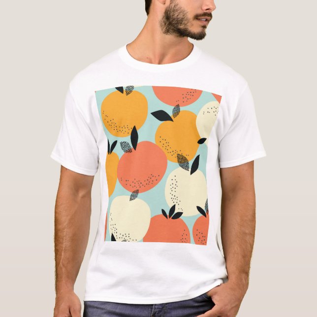 Orange Mönster: Viktig sömlös design. T Shirt (Framsida)