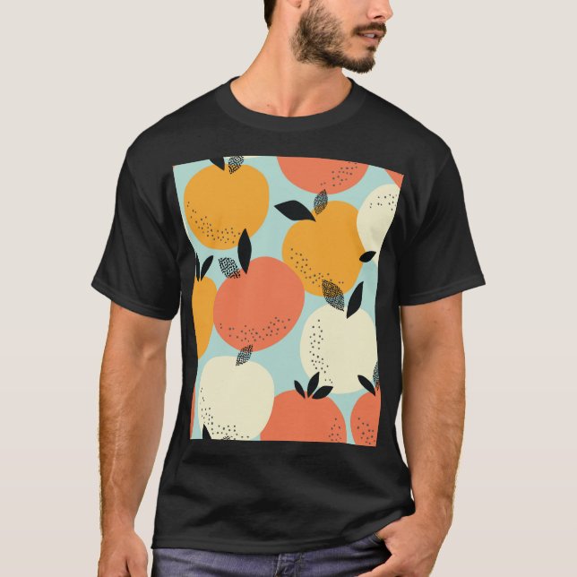 Orange Mönster: Viktig sömlös design. T Shirt (Framsida)