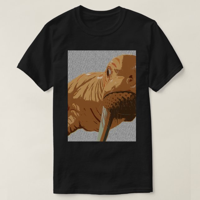 Orange mönster walrus t shirt (Design framsida)