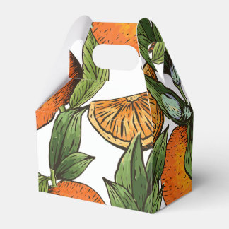 Orange mönstrad presentaskar