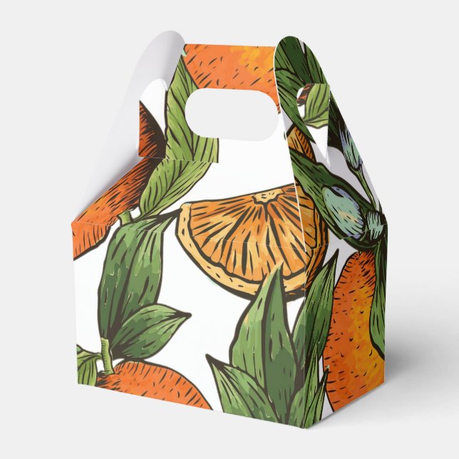 Orange mönstrad presentaskar (Framsidan Sidan)