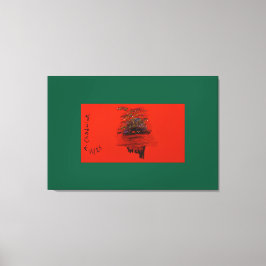 Orange Moon Landscape Canvastryck