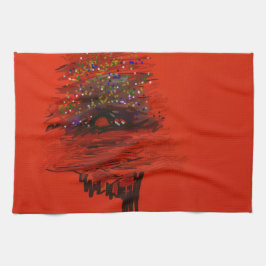 Orange Moon Landscape Kitchen Towel Kökshandduk