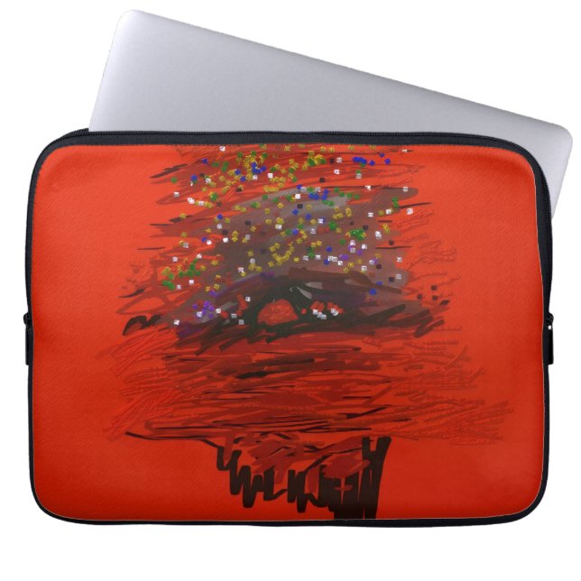 Orange Moon Landscape Laptop Sleeve (Framsidan)