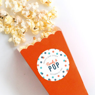 Orange Mörk blått konfetti-Redo till popup-babyv Runt Klistermärke