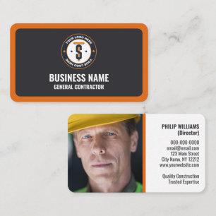 Orange Mörk Grått Business Logotyp General ConER Visitkort