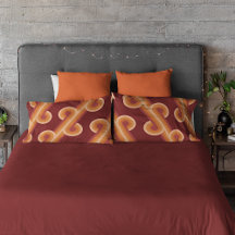 Orange Mörk Maroon Red Retro Circles Art Mönster