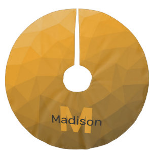 Orange mörk ombré geometrisk mesh mönster Monogram Julgransmatta Borstad Polyester