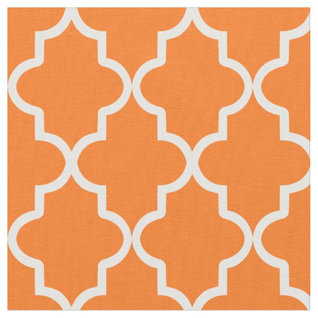Orange Moroccan Quatrefoil Tyg (Närbild)