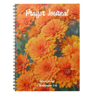 Orange Morsa Flowers Fall Bible Verse Journal Anteckningsbok