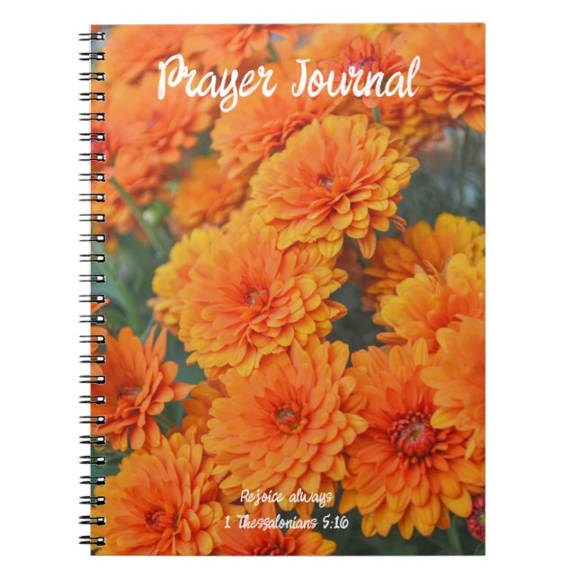 Orange Morsa Flowers Fall Bible Verse Journal Anteckningsbok (Framsidan)