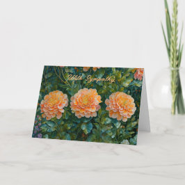 Orange Morsa Flowers i ett Garden Sympathy Card Kort
