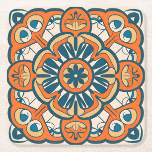 orange mosaik underlägg papper kvadrat