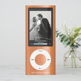 Orange MP3 Musikspelare Bröllop Inbjudningar