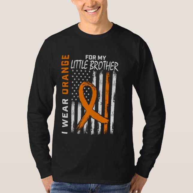 Orange MS Little Brother Många Sclerosis Leukem T Shirt (Framsida)