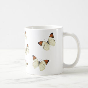 Orange mugg för spetsfjärilskaffe