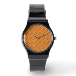Orange Mushroom Mönster Silicone Strap Watch Armbandsur
