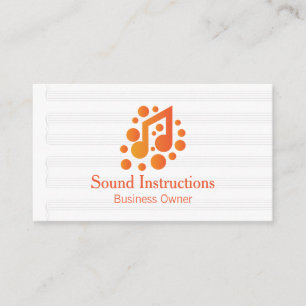 Orange musiknotlogotyp visitkort
