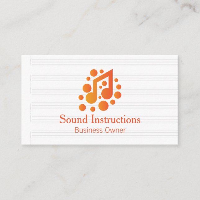 Orange musiknotlogotyp visitkort (Framsida)