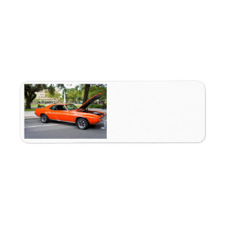 Orange Muskulatur Returadress Etikett