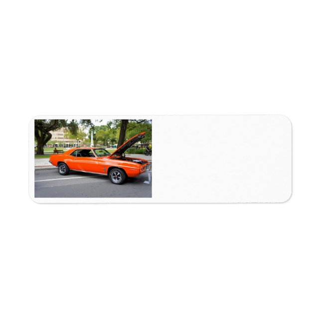 Orange Muskulatur Returadress Etikett (Framsidan)