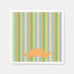 Orange Mustasch Fiesta Grön Gul Kul Señor Pappersservett