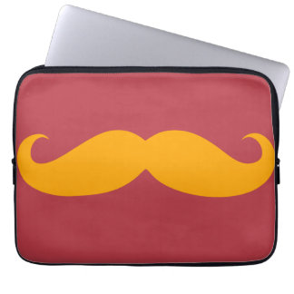 Orange mustasch laptop sleeve