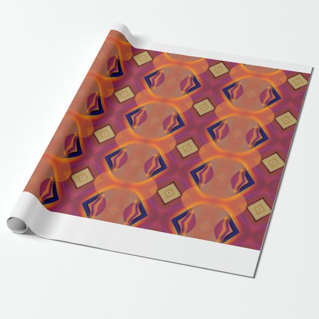 Orange N Rosa Diamond-Tillfällen, figursättning Pa Presentpapper (Utrullad)