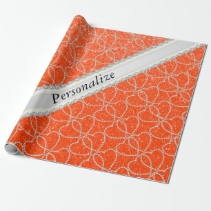 Orange namn för mönster DIY för Presentpapper