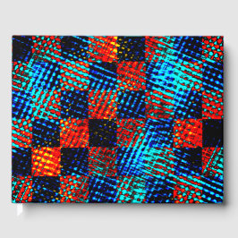 Orange nästan röd, blå och faux smutsig gästböcker