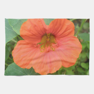 Orange Nasturtium Flower Kitchen Towel Kökshandduk